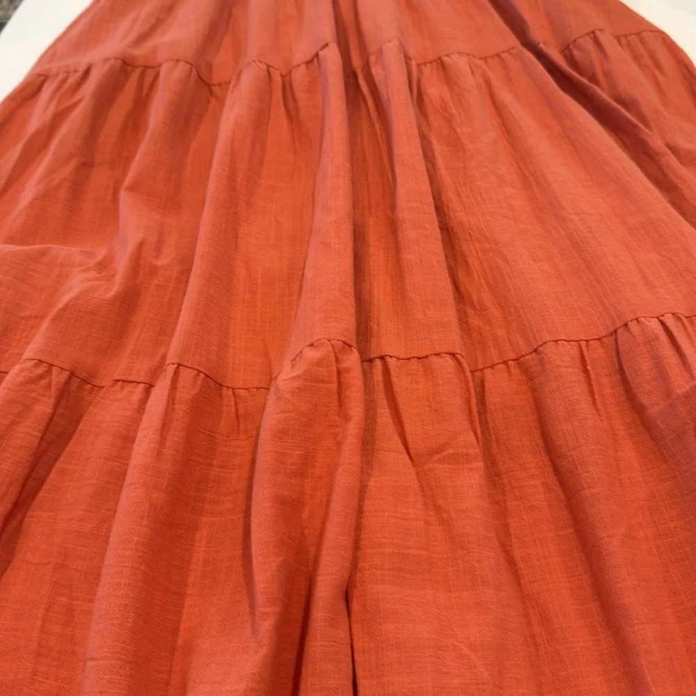 Grace Karin Rust Color Maxi Dress Summer Flowy Cotton Spaghetti Strap S - Picture 11 of 16